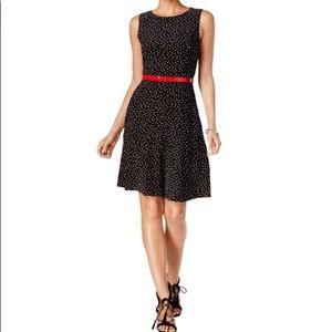 Tommy Hilfiger Belted Polka Dot Swing Dress Size 4